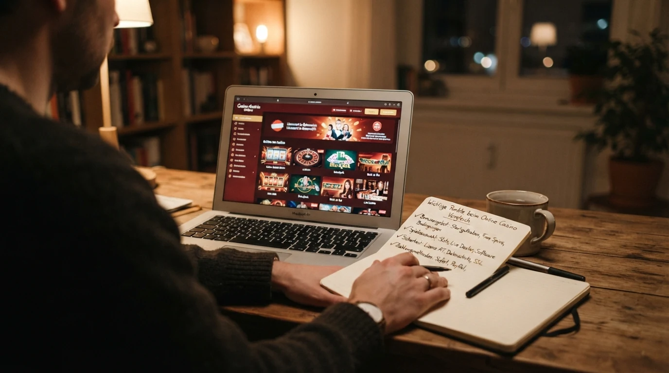 Eine tabellarische Übersicht mit Casino-Logos und den zugehörigen Bonus-Daten auf einem Computerbildschirm