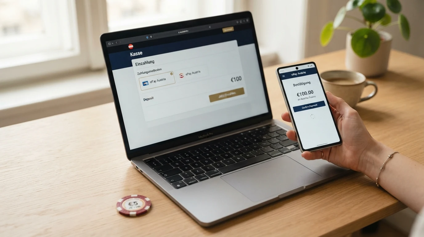 Schema des Einzahlungsvorgangs mit MiFinity im Online Casino — Kontoaufladung, Casino-Kasse und Spielguthaben