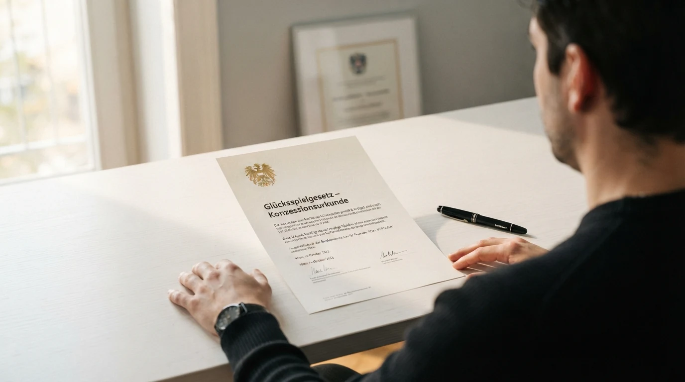 Ein offizielles Dokument mit dem Schriftzug „Glücksspielgesetz" und dem Bundesadler der Republik Österreich, daneben das BMF-Logo.