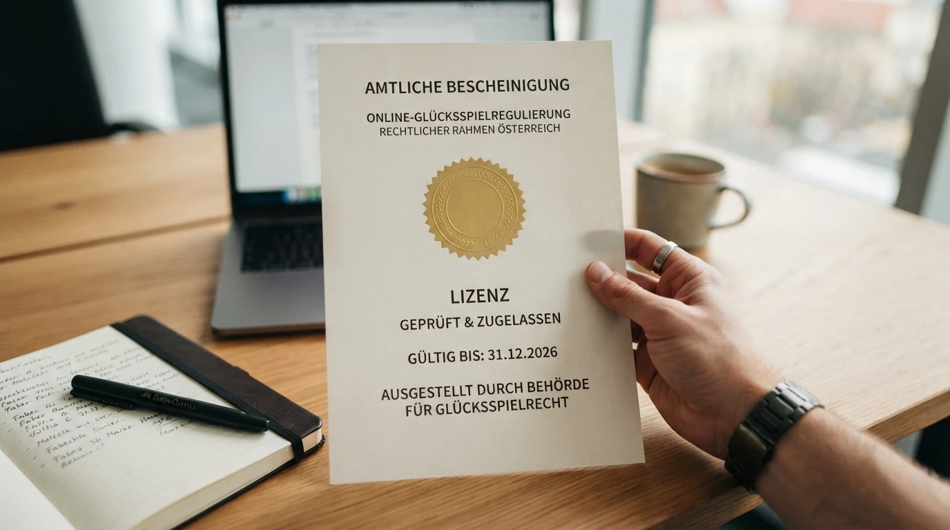 Amtliches Dokument oder Gesetzestext-Symbol mit einem durchgestrichenen Offshore-Casino-Logo