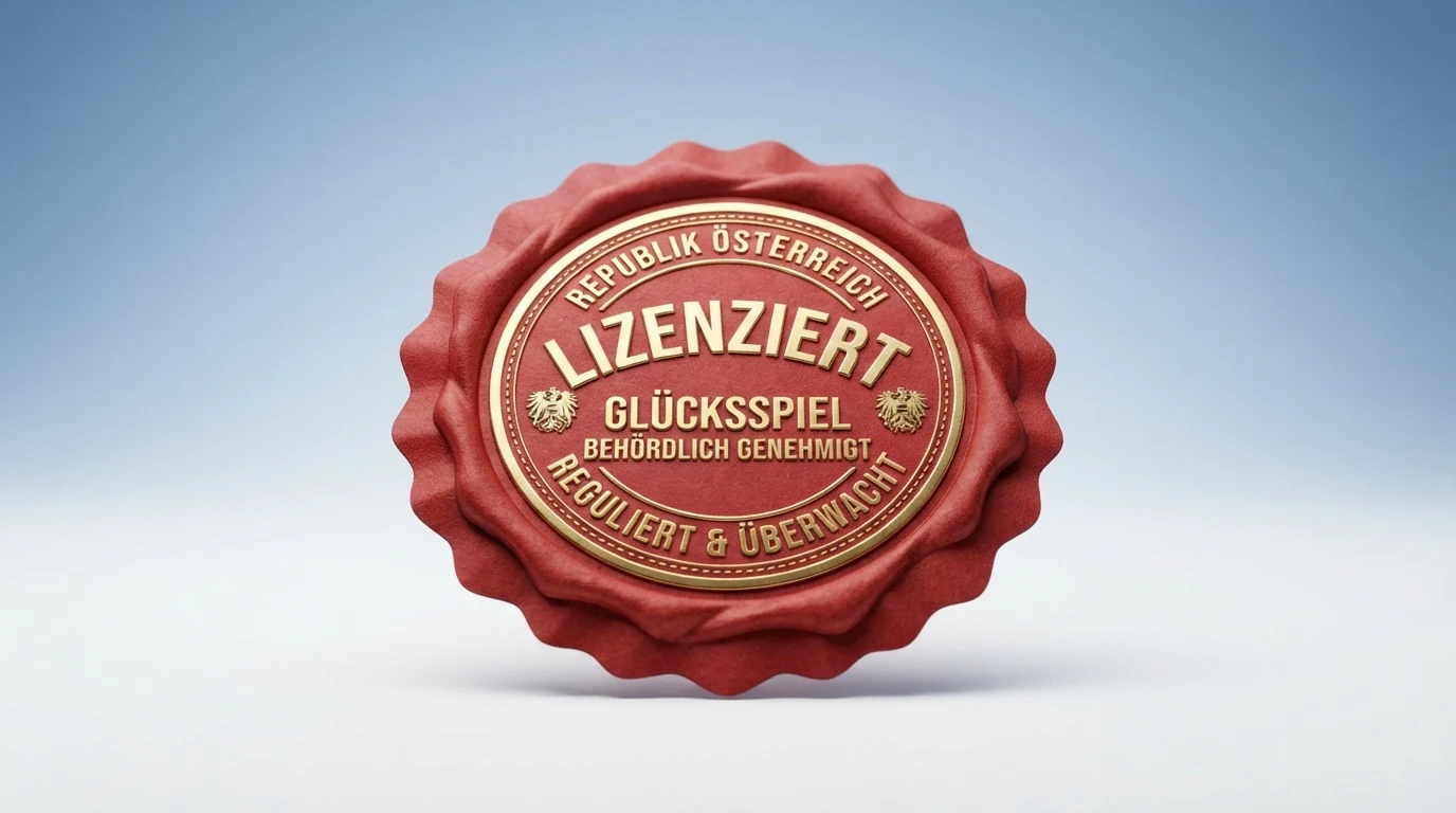Schaubild zum österreichischen Glücksspiel-Lizenzsystem: BMF als Aufsichtsbehörde, win2day als einziger Konzessionär, Offshore-Anbieter außerhalb des Rechtsrahmens