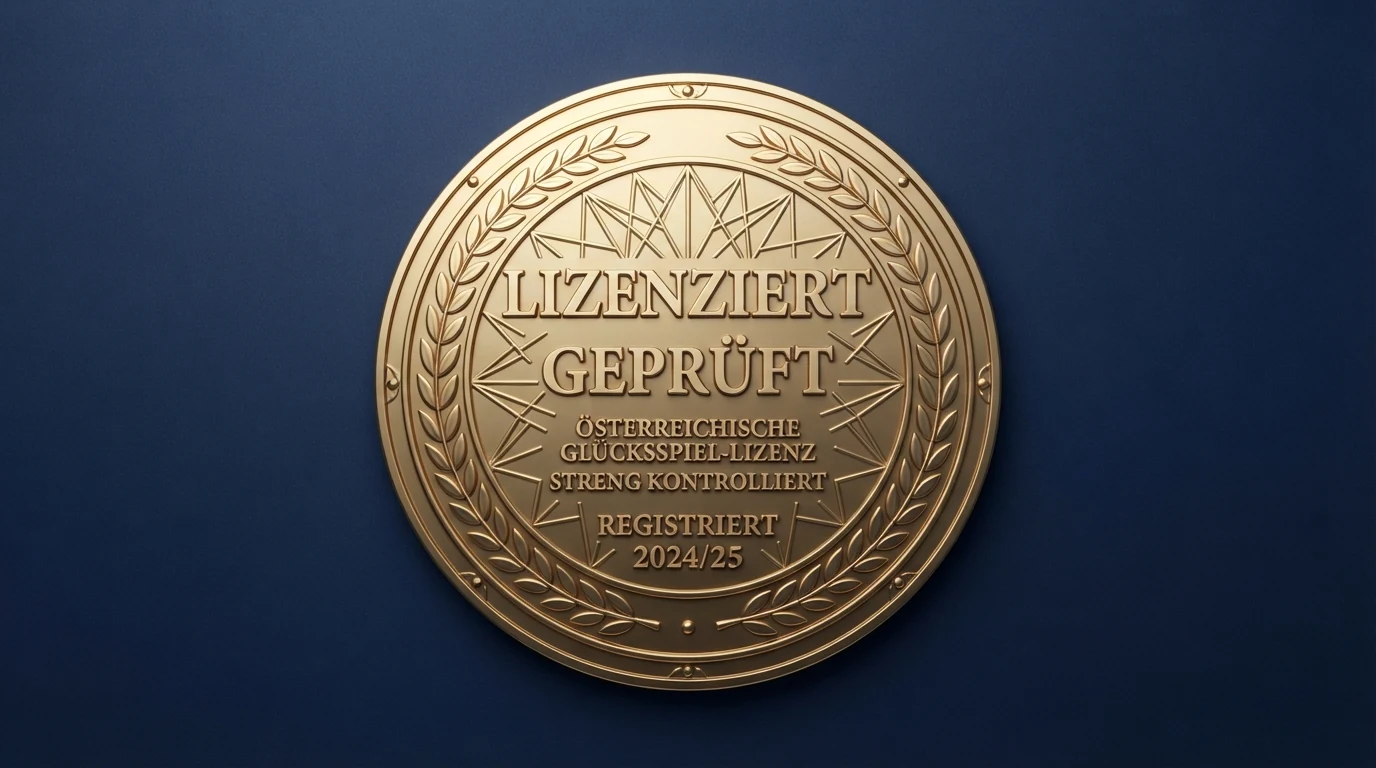Ein offiziell wirkendes Dokument mit dem Bundesadler der Republik Österreich und dem Schriftzug „Glücksspielkonzession nach § 12a GSpG“
