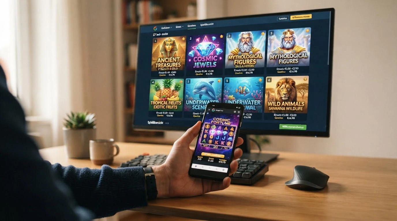 Sechs Slot-Miniaturansichten in einer Reihe — Book of Dead, Starburst, Gates of Olympus, Sweet Bonanza, Big Bass Bonanza, Wolf Gold — mit ihren RTP-Prozentwerten unter jedem Titel
