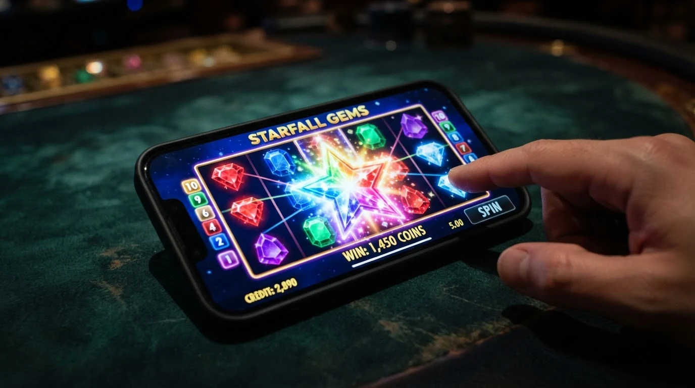 Expanding-Wild-Symbol auf der mittleren Walze des Starburst-Slots mit aktivierter Re-Spin-Animation und leuchtendem Sternenhintergrund